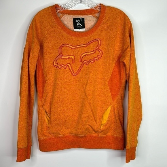 Fox Orange Long sleeve Pullover Sweatshirt Size Medium - Picture 1 of 11